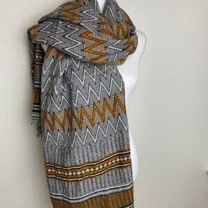 Quagga Organic Cotton Green Label Zig - Zag  Large Scarf Wrap Shawl
